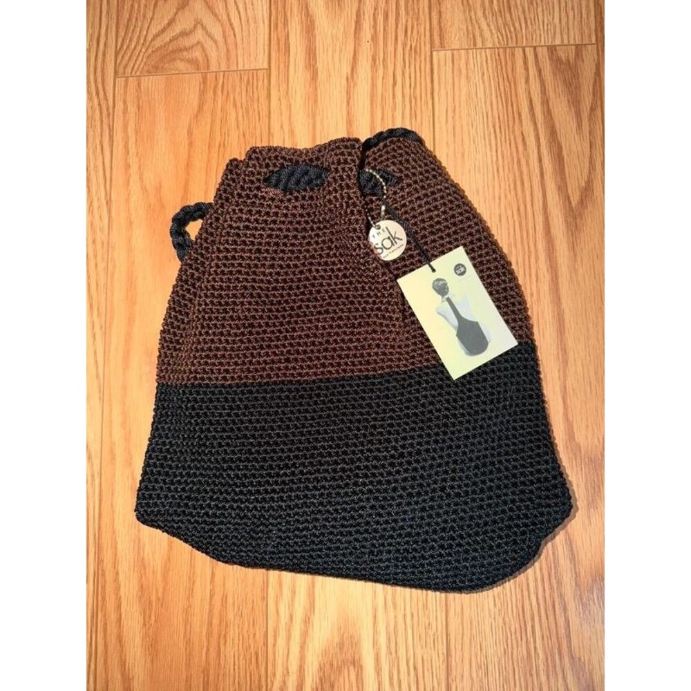 the sak crochet drawstring backpack